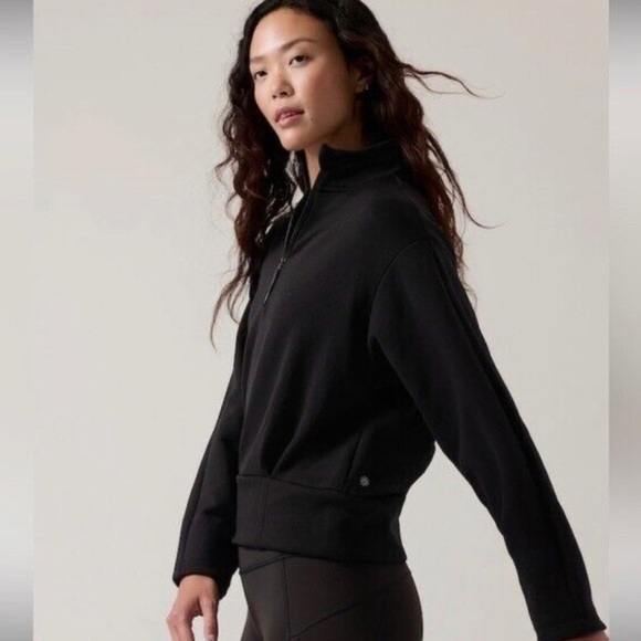 NWT Athleta Altitude Polartec Half Zip Sweatshirt Black 1x 2x - Picture 5 of 6